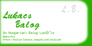 lukacs balog business card